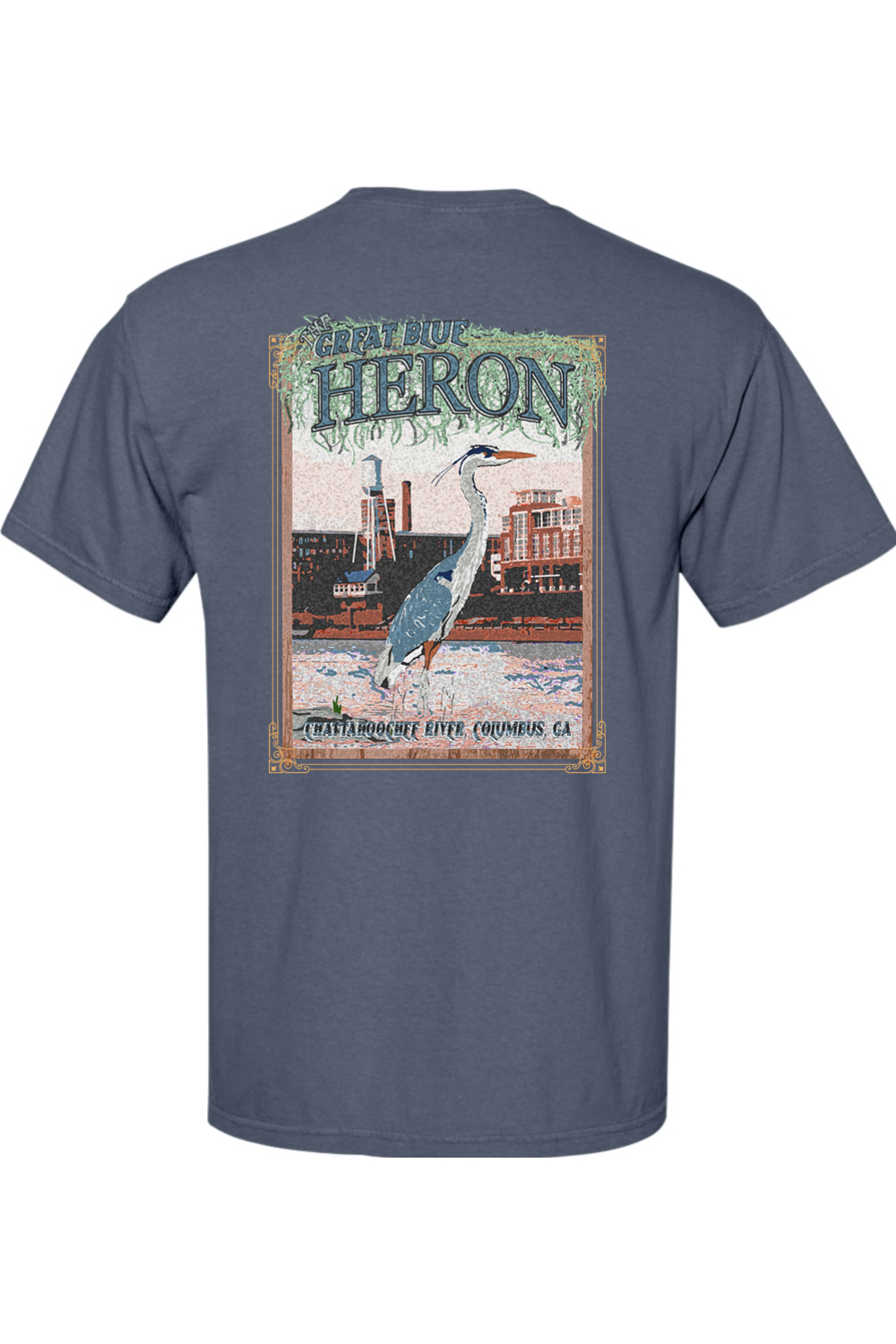 Great Blue Heron - Adult Comfort Colors Short Sleeve Pocket Shirt