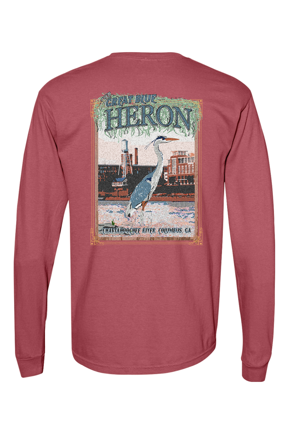 Great Blue Heron - Adult Comfort Colors Long Sleeve Pocket T-Shirt