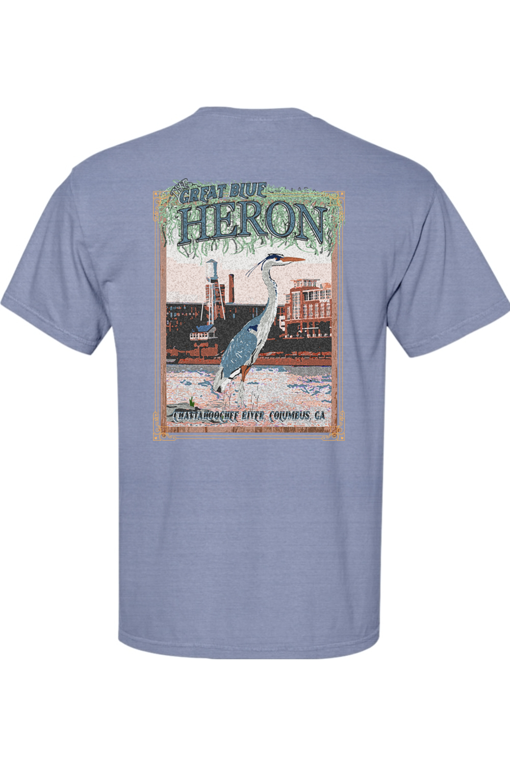 Great Blue Heron - Adult Comfort Colors Short Sleeve Pocket Shirt