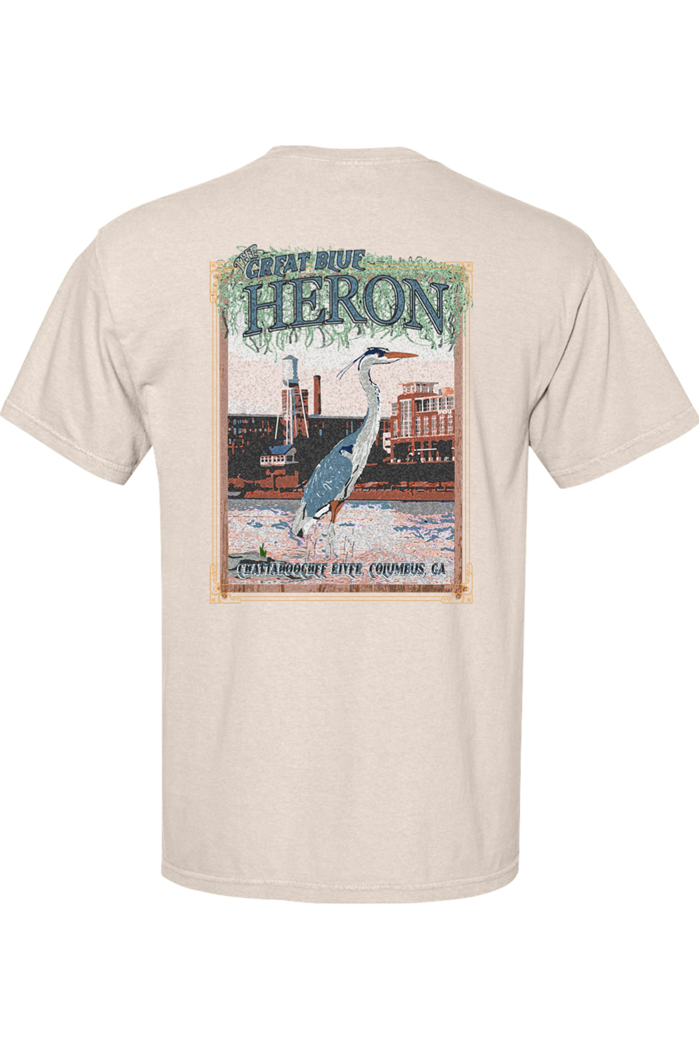 Great Blue Heron - Adult Comfort Colors Short Sleeve Pocket Shirt