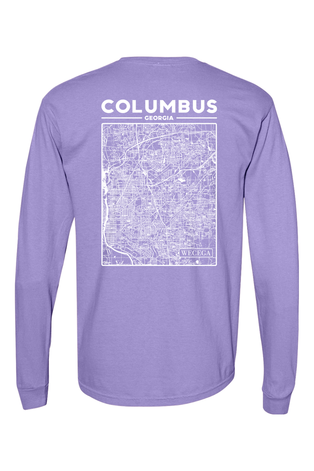 Columbus Map - Adult Comfort Colors Long Sleeve Pocket T-Shirt