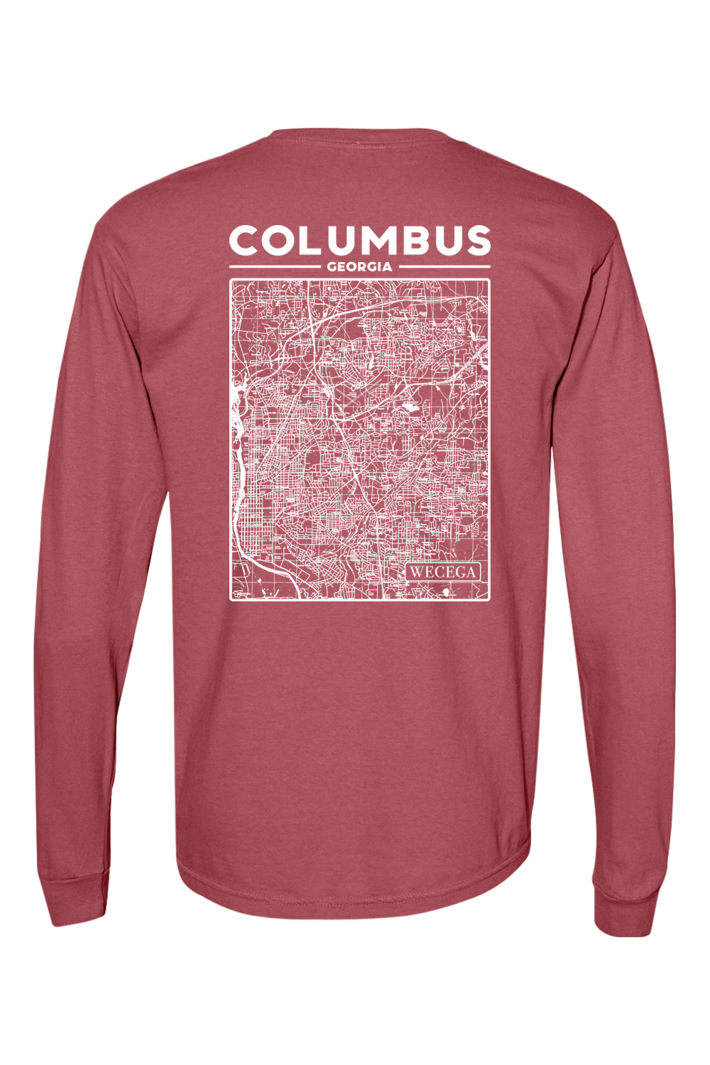Columbus Map - Adult Comfort Colors Long Sleeve Pocket T-Shirt