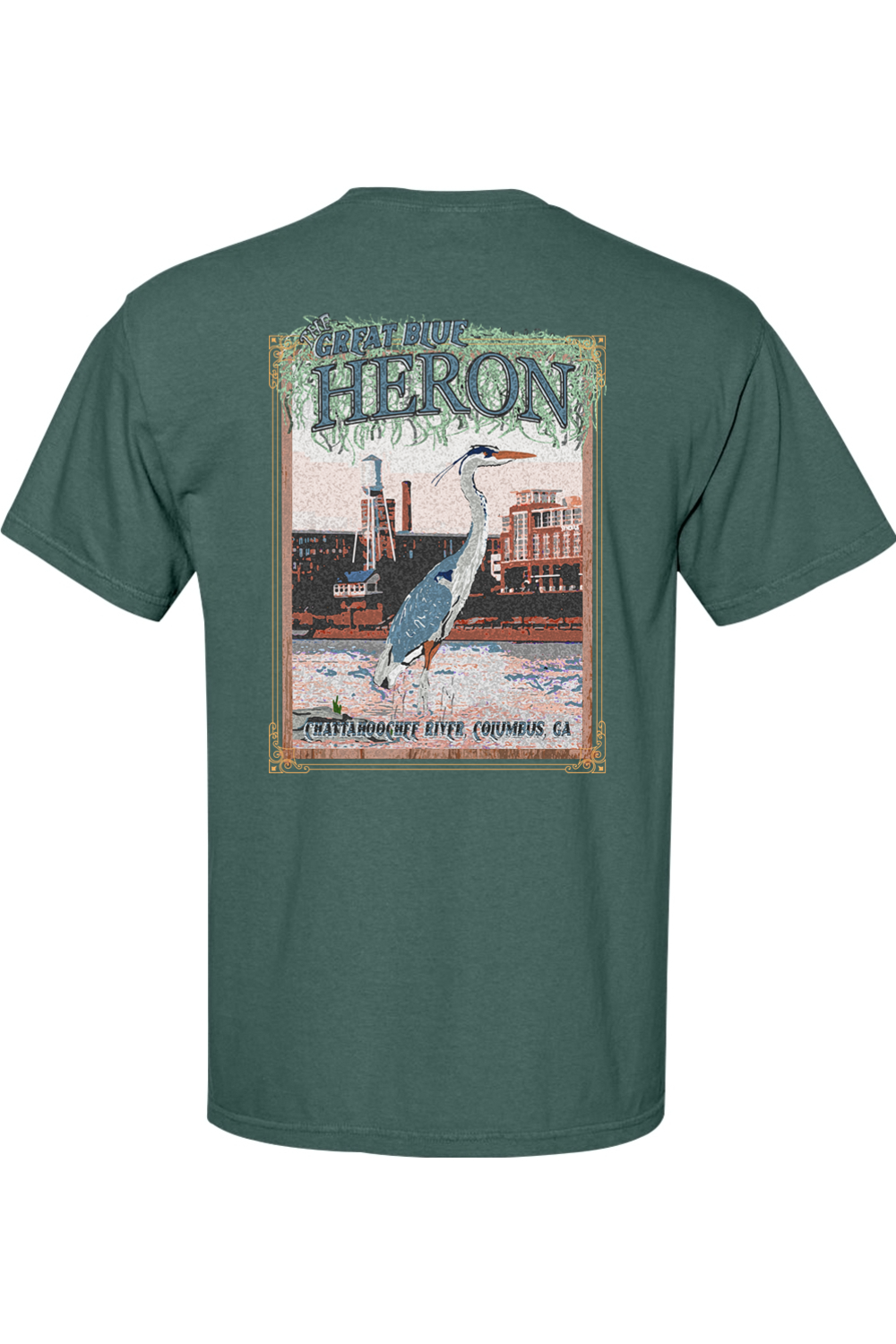Great Blue Heron - Adult Comfort Colors Short Sleeve Pocket Shirt