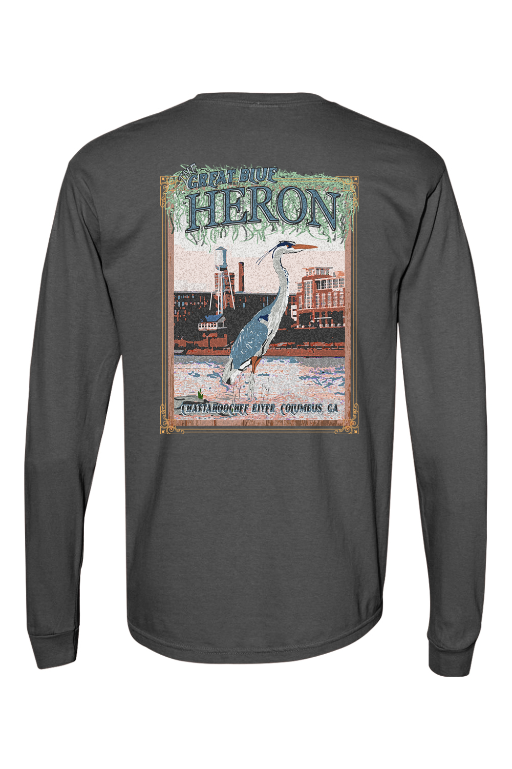 Great Blue Heron - Adult Comfort Colors Long Sleeve Pocket T-Shirt