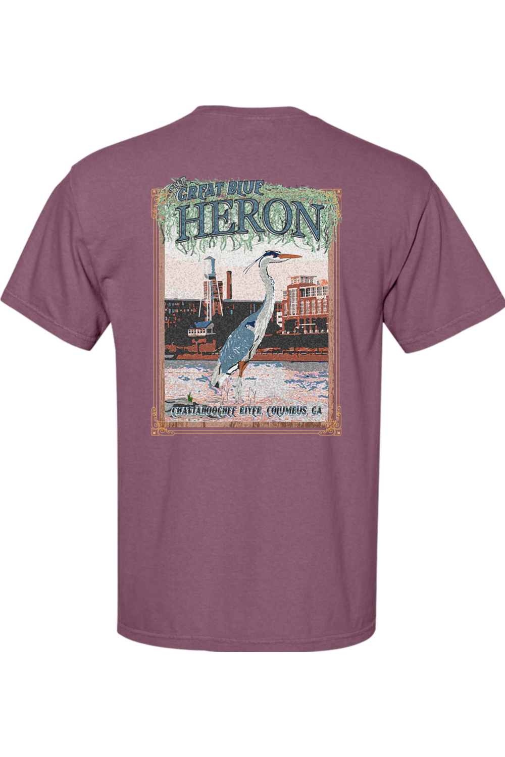 Great Blue Heron - Adult Comfort Colors Short Sleeve Pocket Shirt