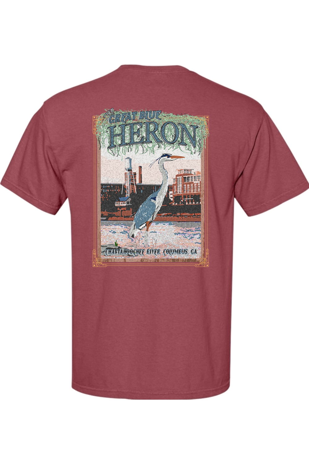 Great Blue Heron - Adult Comfort Colors Short Sleeve Pocket Shirt