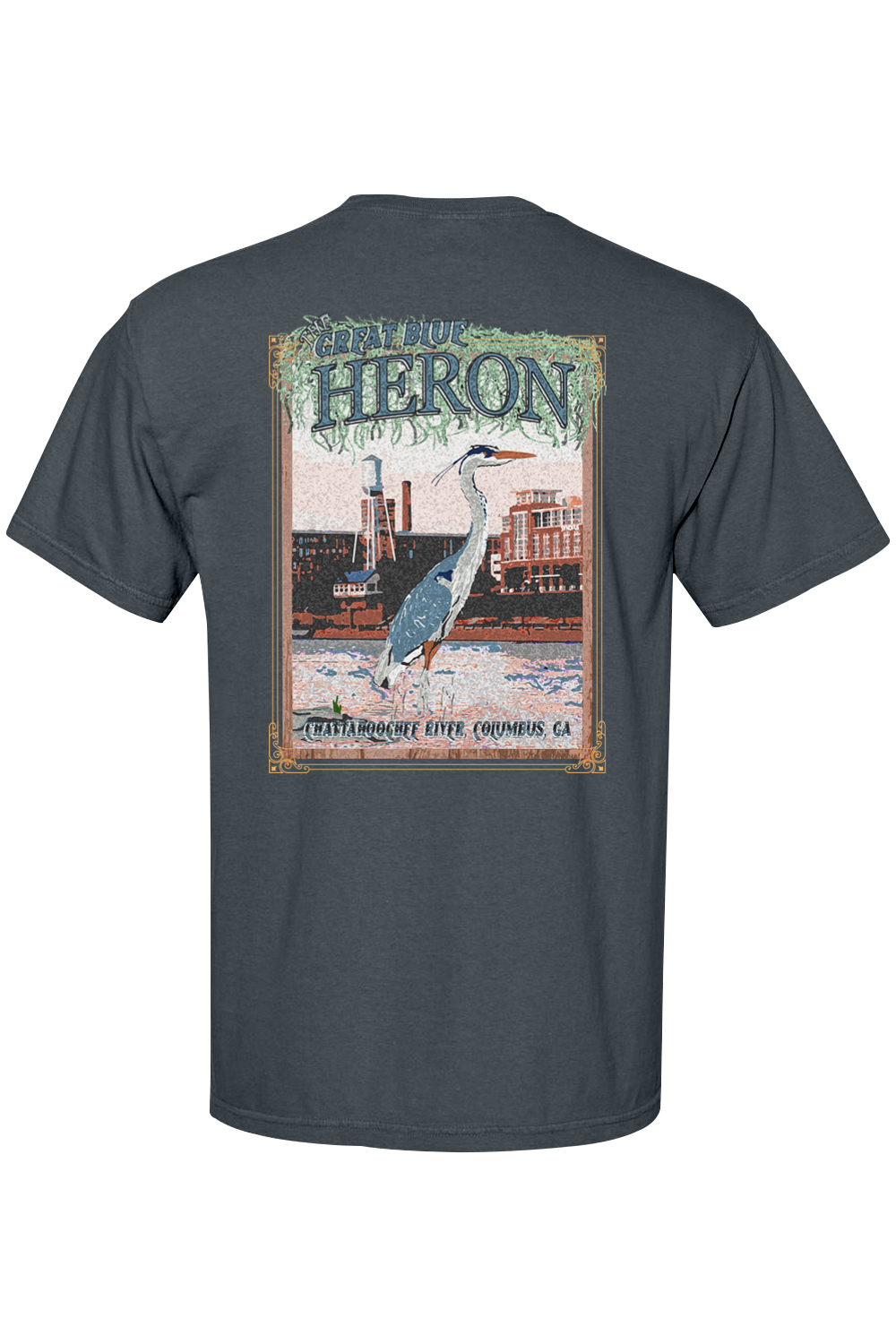 Great Blue Heron - Adult Comfort Colors Short Sleeve Pocket Shirt