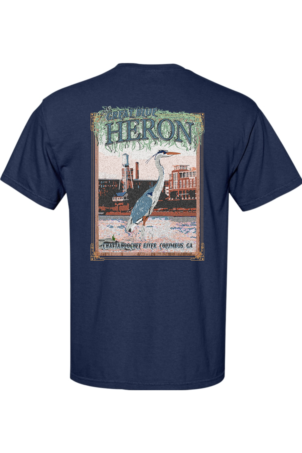 Great Blue Heron - Adult Comfort Colors Short Sleeve Pocket Shirt