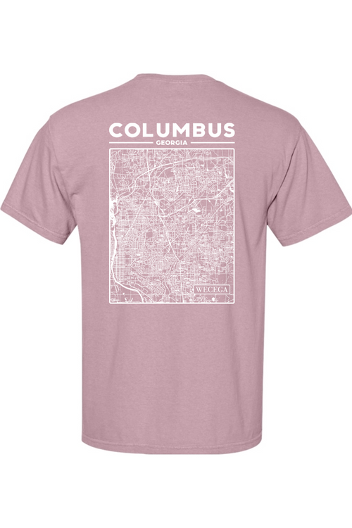 Columbus Map - Comfort Colors Short Sleeve Pocket Shirt