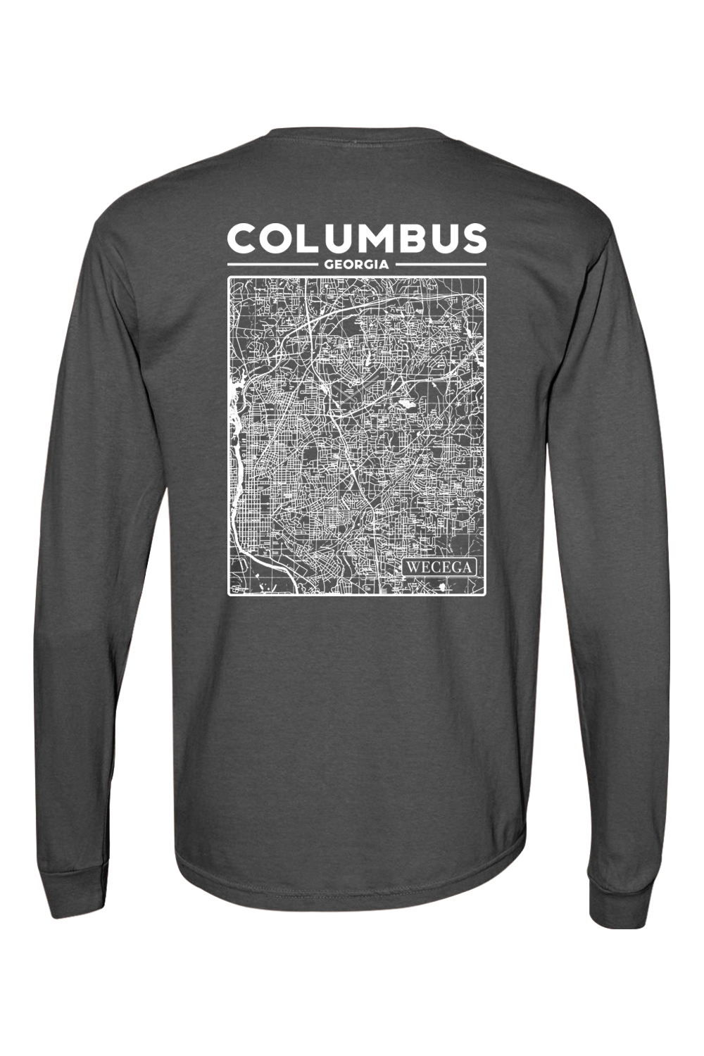 Columbus Map - Adult Comfort Colors Long Sleeve Pocket T-Shirt